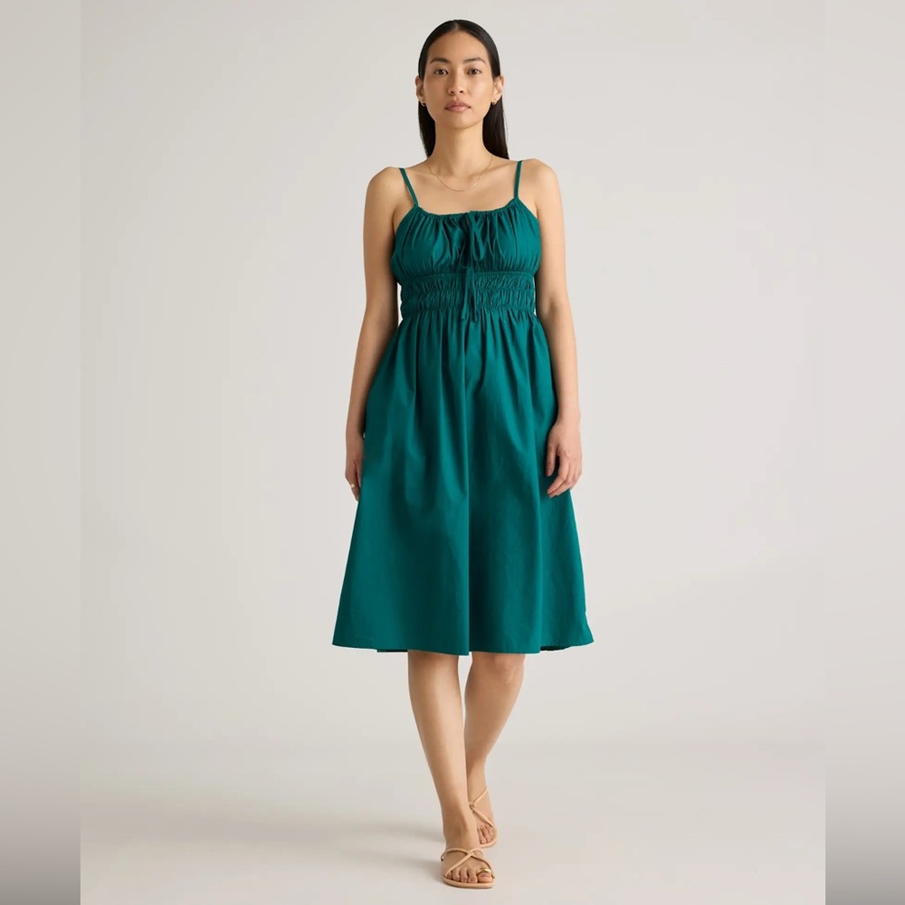 Quince 100% Organic Cotton Keyhole Midi Dress Women’s Medium VGUC no issues